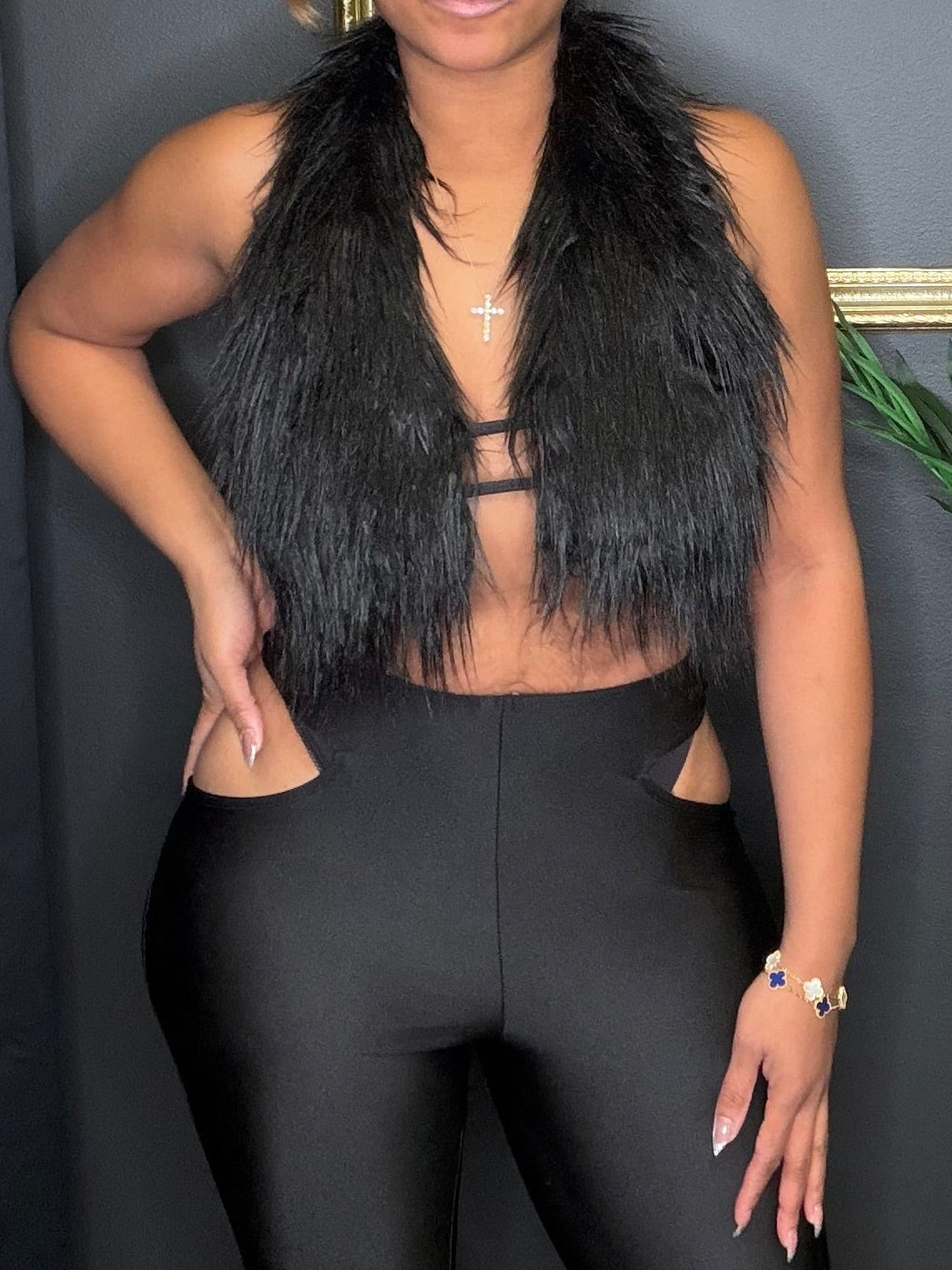 Black Fur 2 Piece