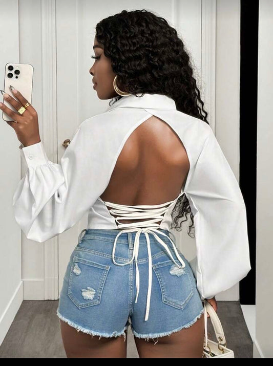 White Back out Shirt