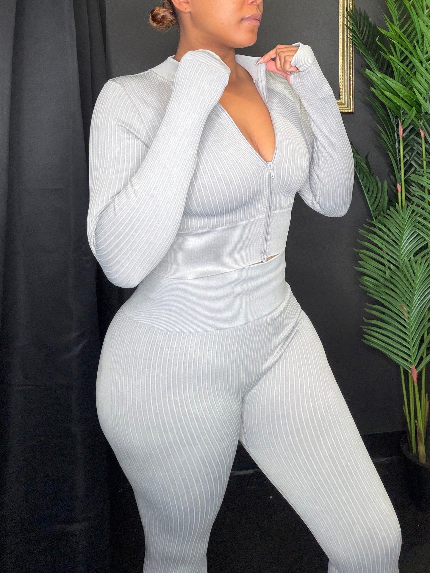 Gray Sport Legging Set