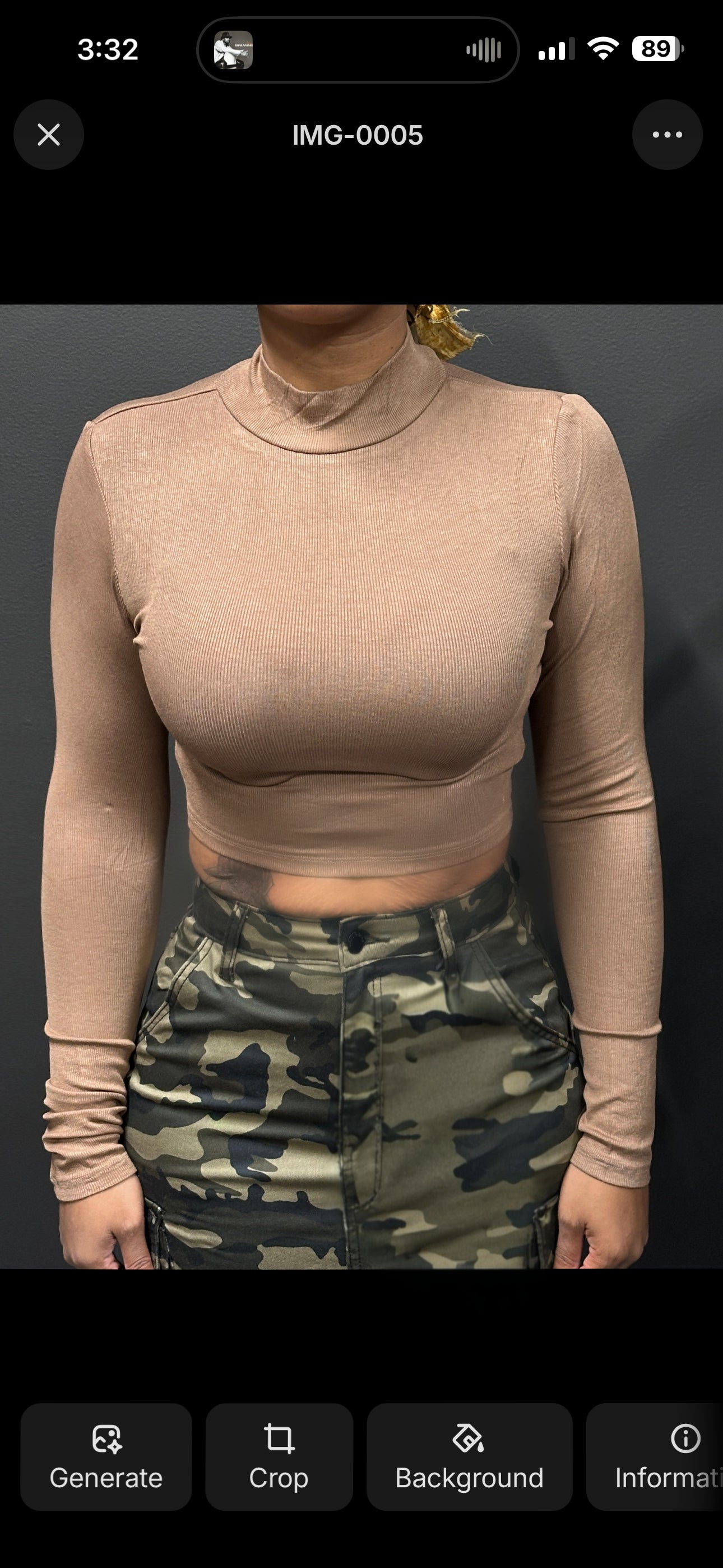 Tan Crop Top