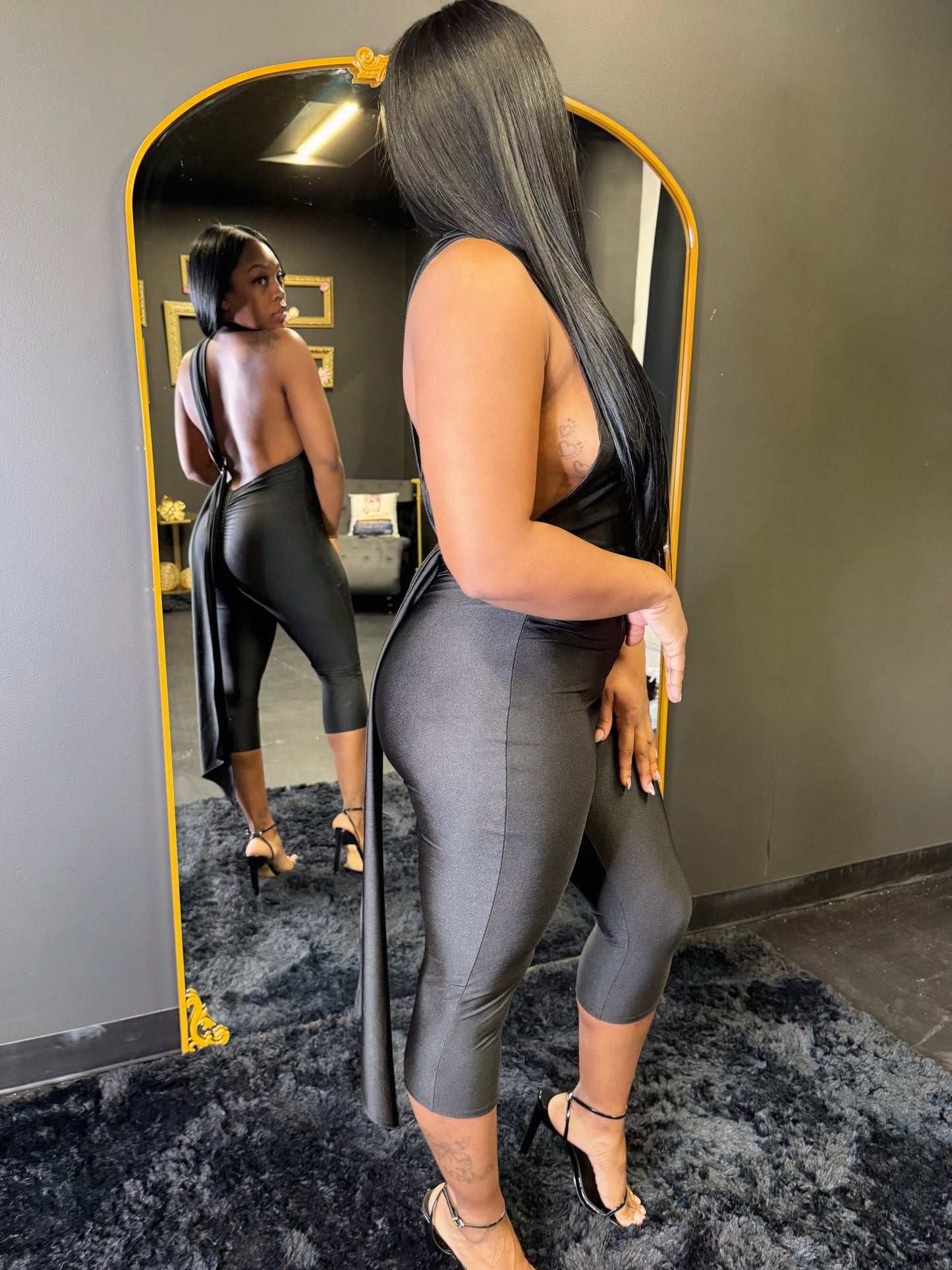Black Capri Jumpsuit