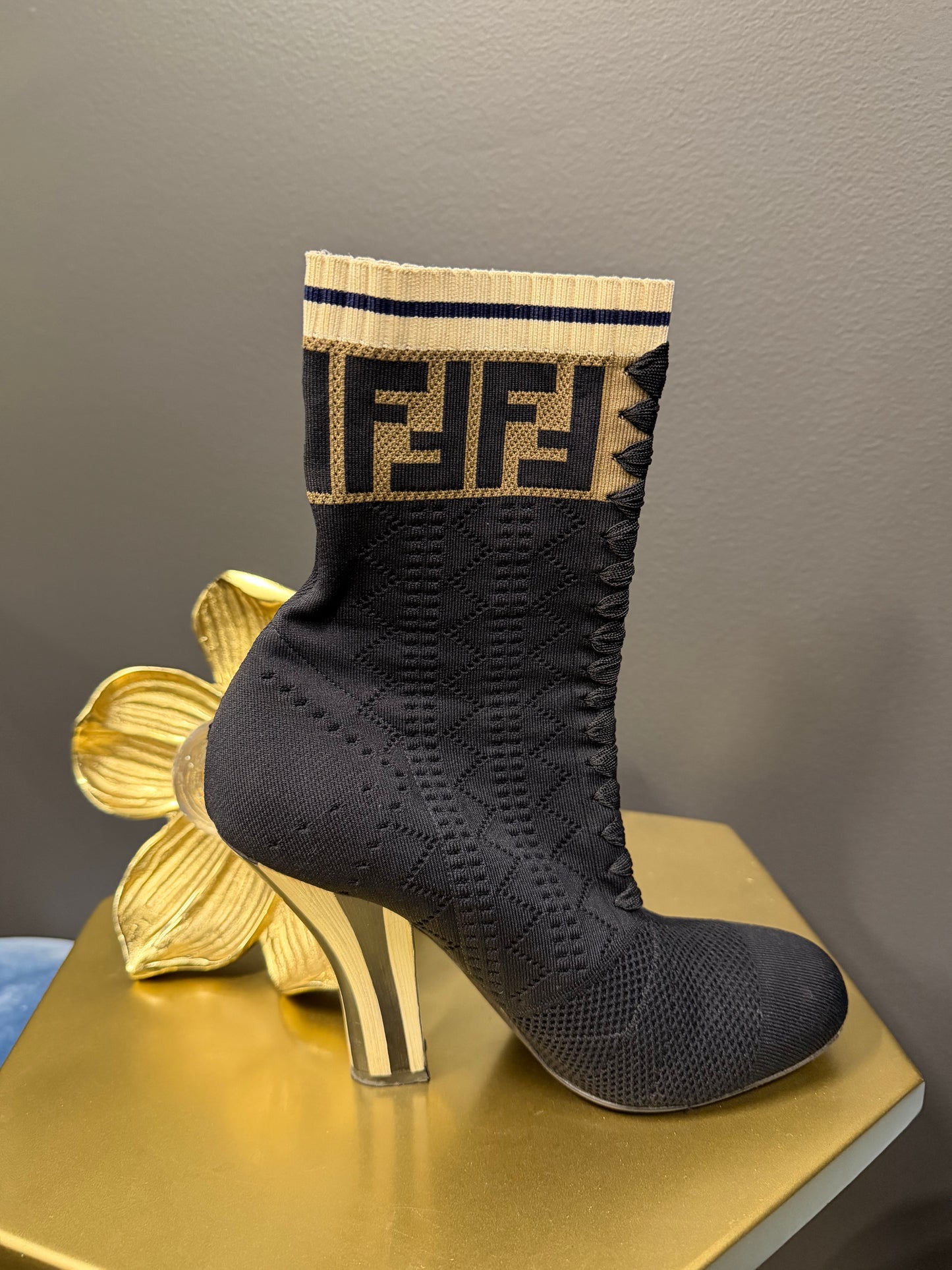FENDI Knit Ankle Boots SZ 39
