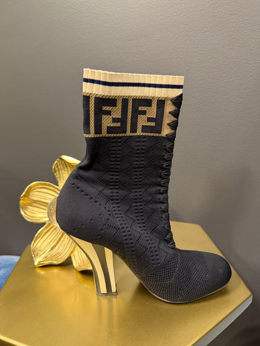 FENDI Knit Ankle Boots SZ 39