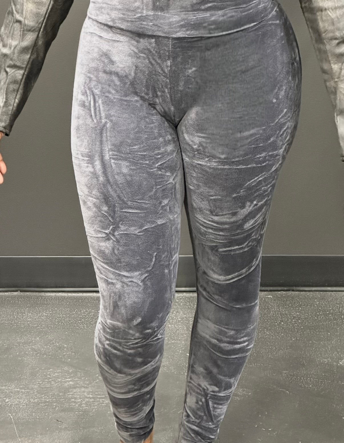 Gray Velour Legging