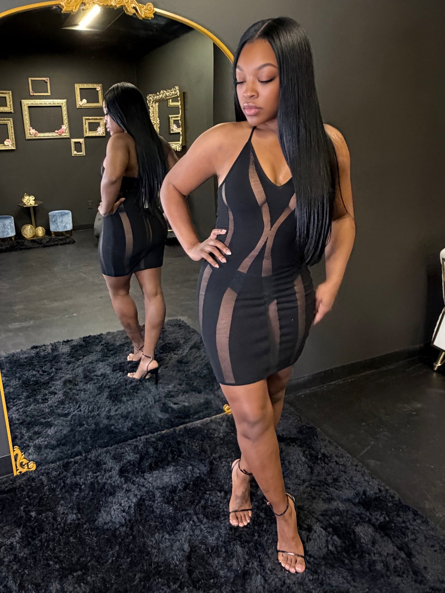 Halter Mesh Dress