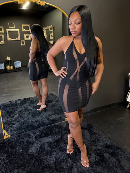 Halter Mesh Dress
