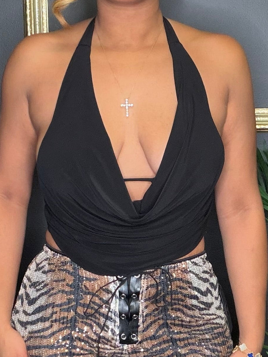 Black Swoop Top