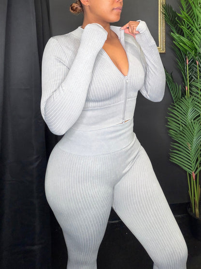 Gray Sport Legging Set