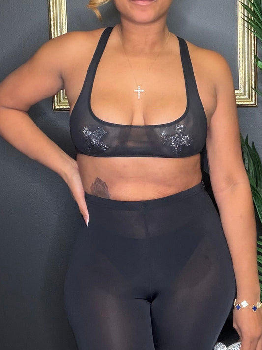 Black Mesh Bra