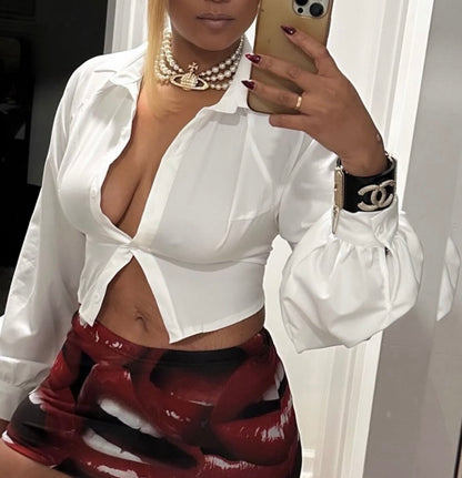 White Back out Shirt