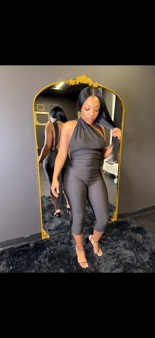 Black Capri Jumpsuit