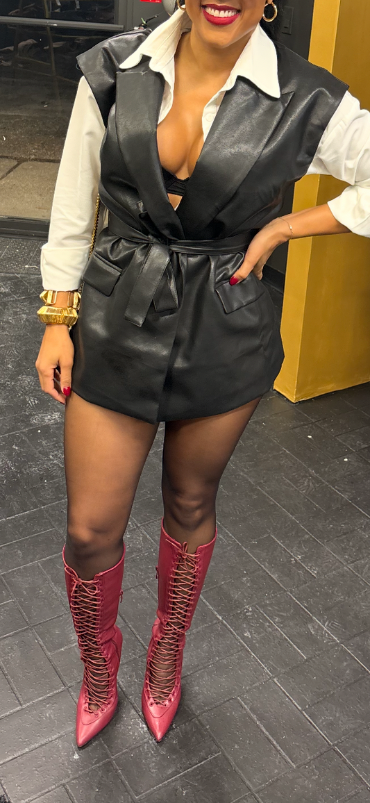 Black Leather Vest