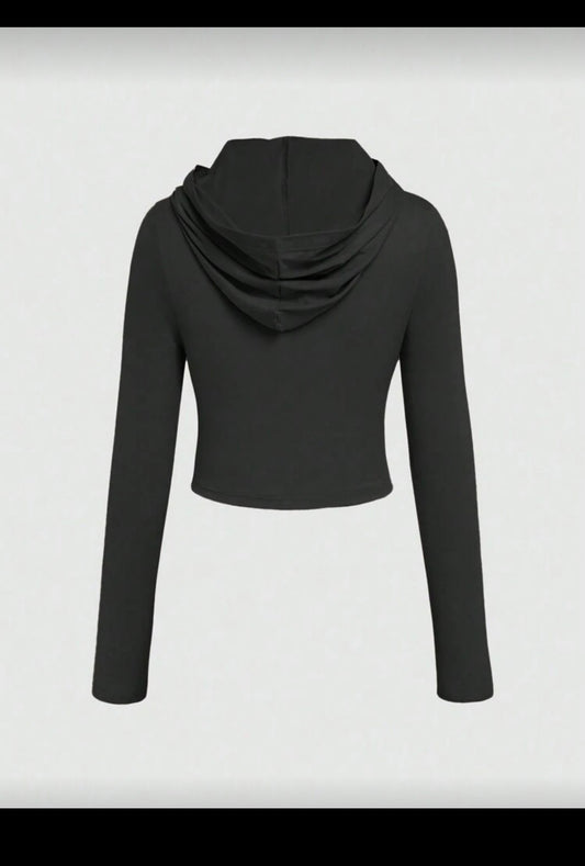 Black Hooded Shirt