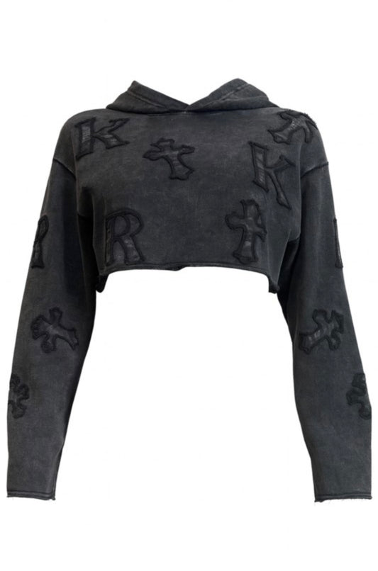 Cross Cropped Hoodie