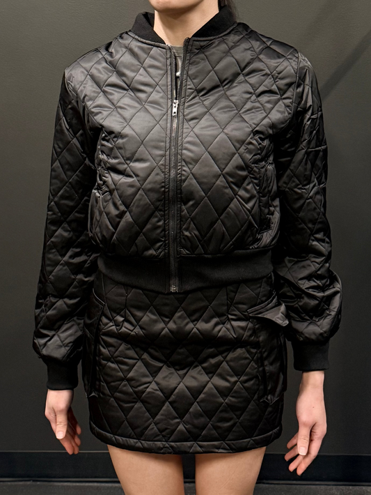 Black Puffer Skirt Set