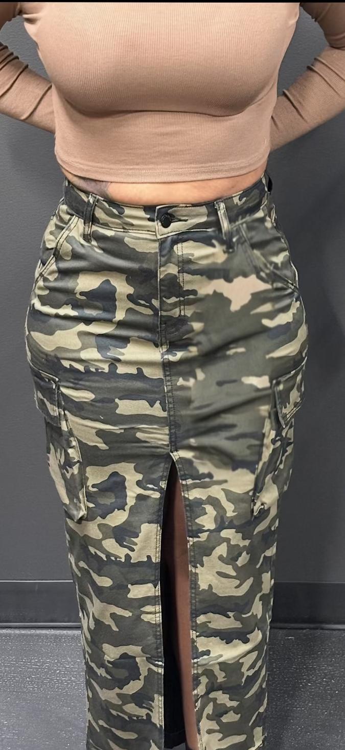 Cargo Split Skirt