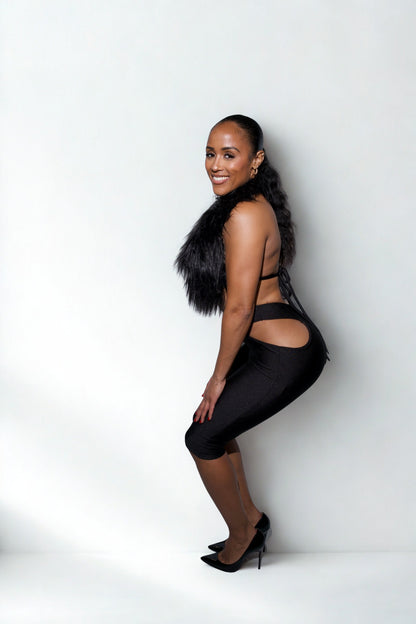 Black Fur 2 Piece
