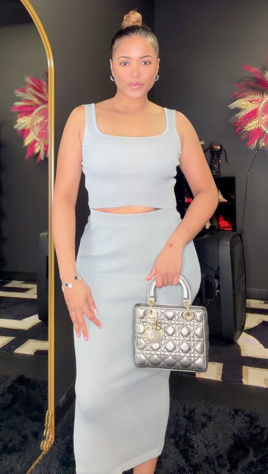 Gray Skirt Set