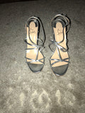 Christian Louboutin Strappy Silver Sandal 41