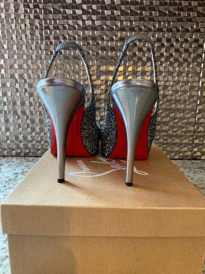 Christian Louboutin Glitter Slingback 40