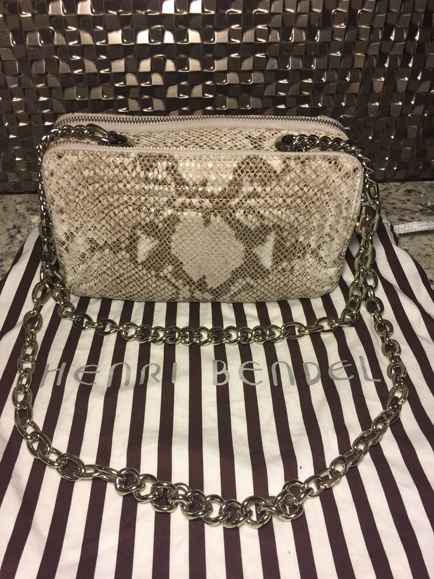 Henri Bendel Exotic Skinned Chain Bag