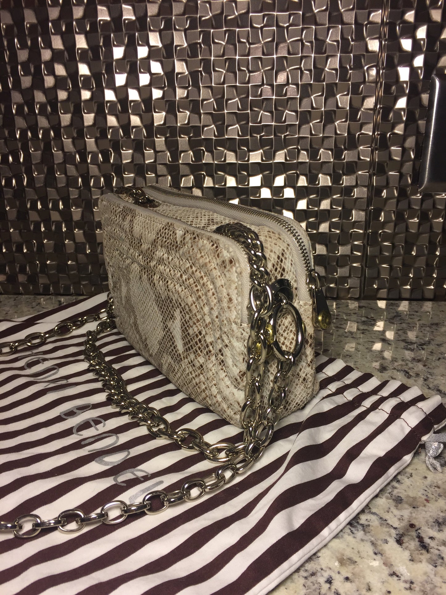 Henri Bendel Exotic Skinned Chain Bag