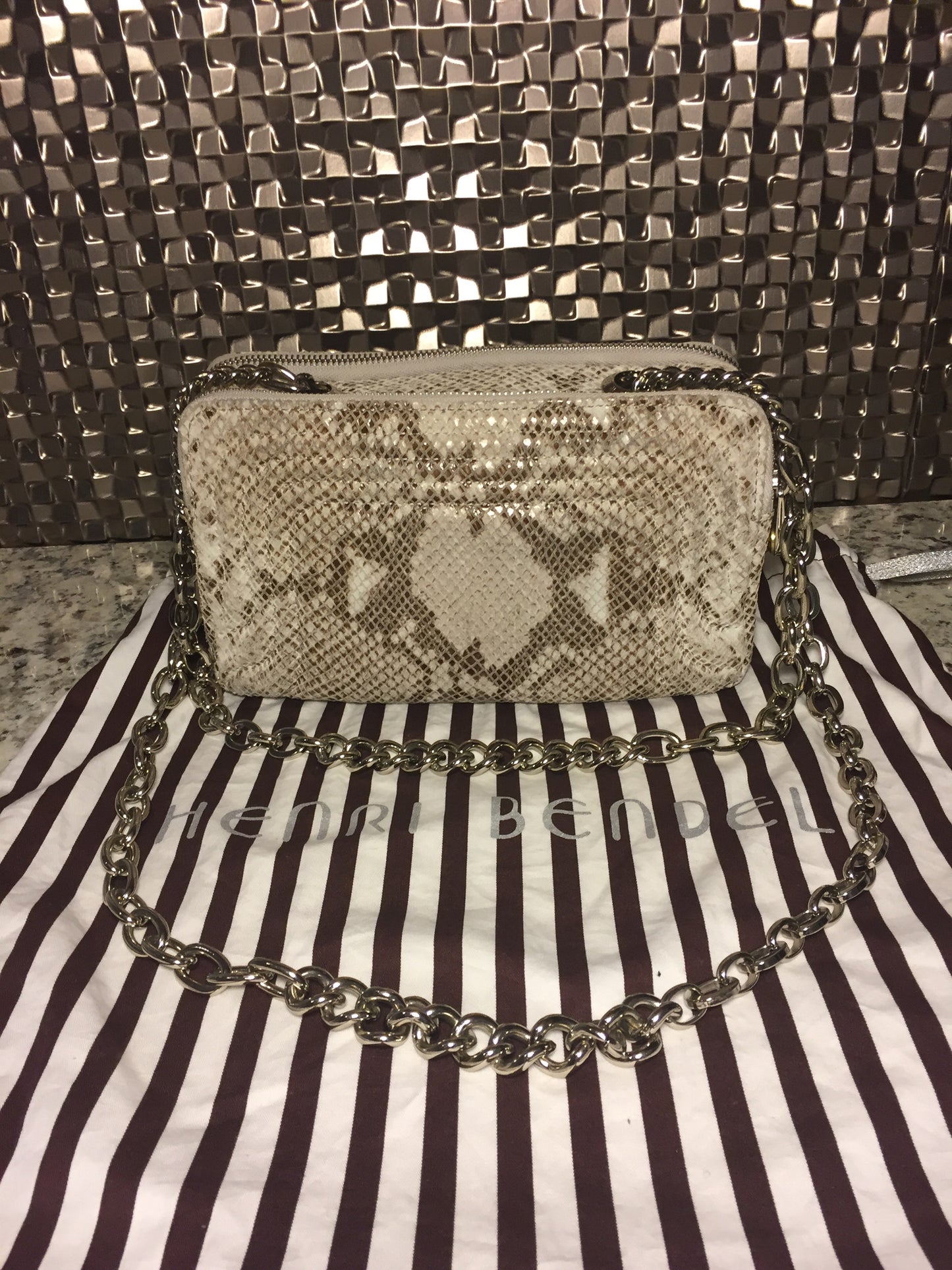 Henri Bendel Exotic Skinned Chain Bag
