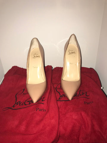 Christian Louboutin So Kate Nude Patent 38