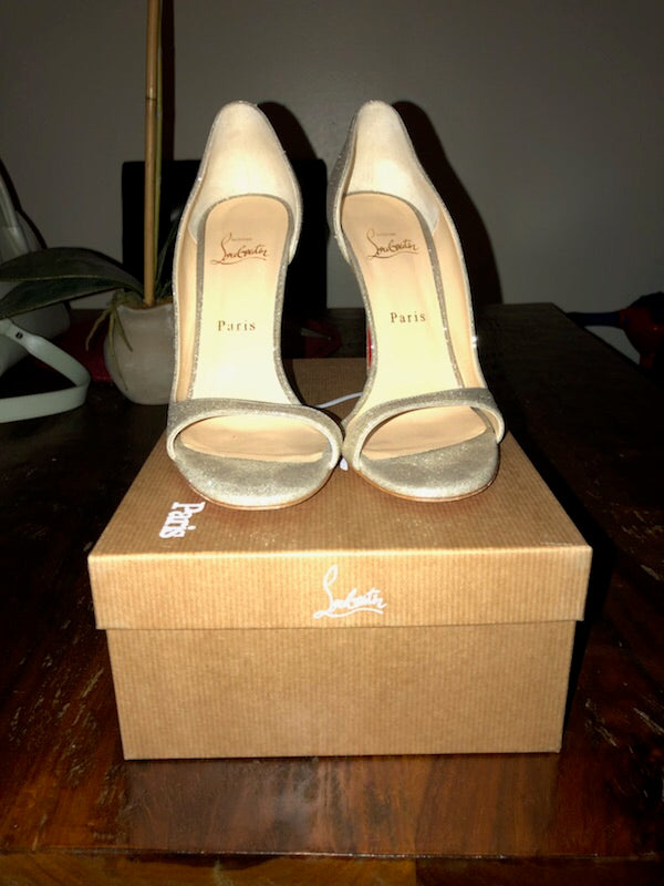 Christian Louboutin Sparkle Open Toe Pump 39